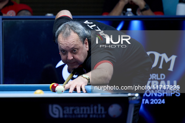 A participant from the Malta Blackball Association men's team performs during one of the events at the inaugural IBF World Blackball Champio...