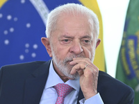 Brazil's President Luiz Inacio Lula da Silva attends the sanctioning of a bill at the Planalto Palace in Brasilia, Brazil, on November 6, 20...