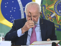 Brazil's President Luiz Inacio Lula da Silva attends the sanctioning of a bill at the Planalto Palace in Brasilia, Brazil, on November 6, 20...