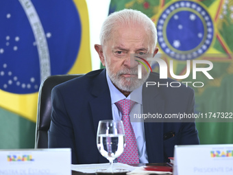 Brazil's President Luiz Inacio Lula da Silva attends the sanctioning of a bill at the Planalto Palace in Brasilia, Brazil, on November 6, 20...