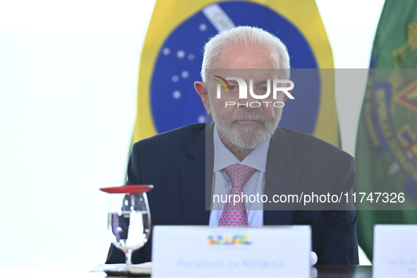 Brazil's President Luiz Inacio Lula da Silva attends the sanctioning of a bill at the Planalto Palace in Brasilia, Brazil, on November 6, 20...