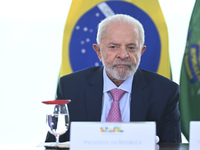 Brazil's President Luiz Inacio Lula da Silva attends the sanctioning of a bill at the Planalto Palace in Brasilia, Brazil, on November 6, 20...