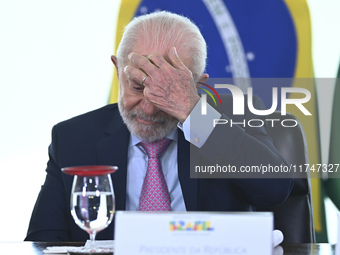 Brazil's President Luiz Inacio Lula da Silva attends the sanctioning of a bill at the Planalto Palace in Brasilia, Brazil, on November 6, 20...