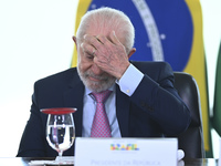 Brazil's President Luiz Inacio Lula da Silva attends the sanctioning of a bill at the Planalto Palace in Brasilia, Brazil, on November 6, 20...