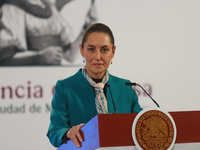 Claudia Sheinbaum Pardo, President of Mexico, speaks during a briefing conference about the victory of Donald Trump as the 47th President of...