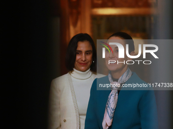 Claudia Sheinbaum Pardo, President of Mexico, speaks during a briefing conference about the victory of Donald Trump as the 47th President of...