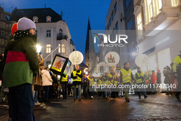 Thousands of children participate in the Martin parade in Bonn, Germany, on November 6, 2024. 