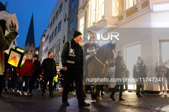 Thousands of children participate in the Martin parade in Bonn, Germany, on November 6, 2024. 