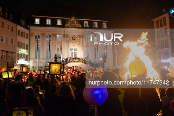 Thousands of children participate in the Martin parade in Bonn, Germany, on November 6, 2024. 