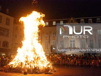 Thousands of children participate in the Martin parade in Bonn, Germany, on November 6, 2024. (