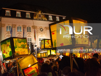 Thousands of children participate in the Martin parade in Bonn, Germany, on November 6, 2024. (