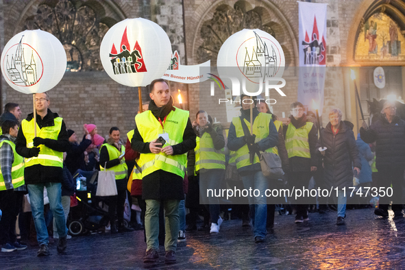 Thousands of children participate in the Martin parade in Bonn, Germany, on November 6, 2024. 