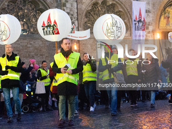 Thousands of children participate in the Martin parade in Bonn, Germany, on November 6, 2024. (