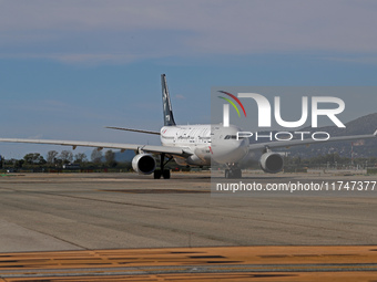 An Airbus A330-343 from Air China, in Star Alliance livery, is on the runway ready to take off from Barcelona airport in Barcelona, Spain, o...