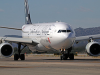 An Airbus A330-343 from Air China, in Star Alliance livery, is on the runway ready to take off from Barcelona airport in Barcelona, Spain, o...