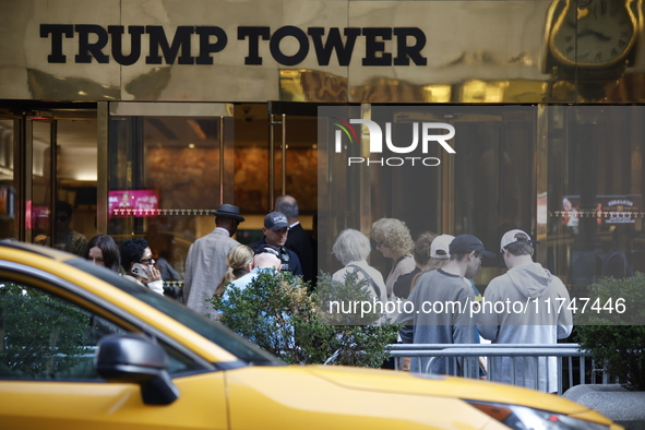 General dress outside Trump Tower in Manhattan, New York, United States, on November 6, 2024. Several Secret Service agents and police offic...