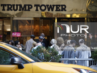 General dress outside Trump Tower in Manhattan, New York, United States, on November 6, 2024. Several Secret Service agents and police offic...