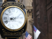 General dress outside Trump Tower in Manhattan, New York, United States, on November 6, 2024. Several Secret Service agents and police offic...