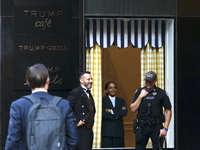 General dress outside Trump Tower in Manhattan, New York, United States, on November 6, 2024. Several Secret Service agents and police offic...