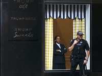 General dress outside Trump Tower in Manhattan, New York, United States, on November 6, 2024. Several Secret Service agents and police offic...