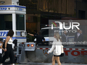 General dress outside Trump Tower in Manhattan, New York, United States, on November 6, 2024. Several Secret Service agents and police offic...