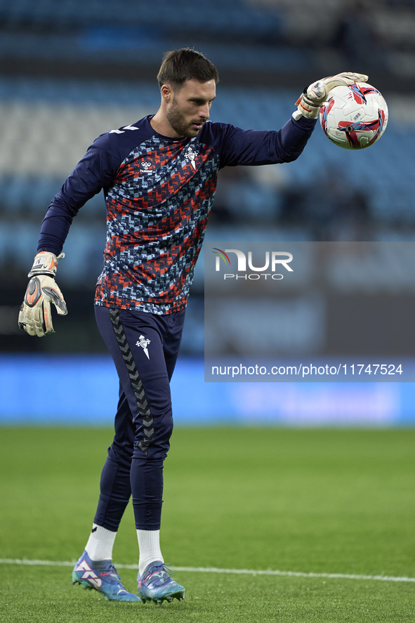 Marc Vidal of RC Celta de Vigo warms up before the La Liga EA Sports match between RC Celta de Vigo and Getafe CF at Estadio Abanca Balaidos...