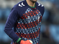 Ivan Villar of RC Celta de Vigo warms up before the La Liga EA Sports match between RC Celta de Vigo and Getafe CF at Estadio Abanca Balaido...