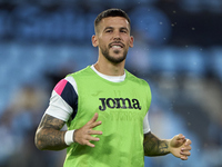 Carles Perez of Getafe CF warms up before the La Liga EA Sports match between RC Celta de Vigo and Getafe CF at Estadio Abanca Balaidos in V...