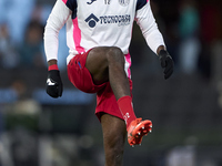 Allan Nyom of Getafe CF warms up before the La Liga EA Sports match between RC Celta de Vigo and Getafe CF at Estadio Abanca Balaidos in Vig...