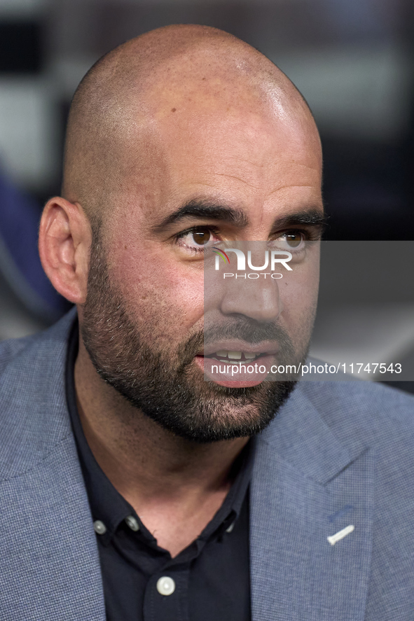 Claudio Giraldez, Head Coach of RC Celta de Vigo, looks on before the La Liga EA Sports match between RC Celta de Vigo and Getafe CF at Esta...