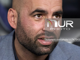 Claudio Giraldez, Head Coach of RC Celta de Vigo, looks on before the La Liga EA Sports match between RC Celta de Vigo and Getafe CF at Esta...