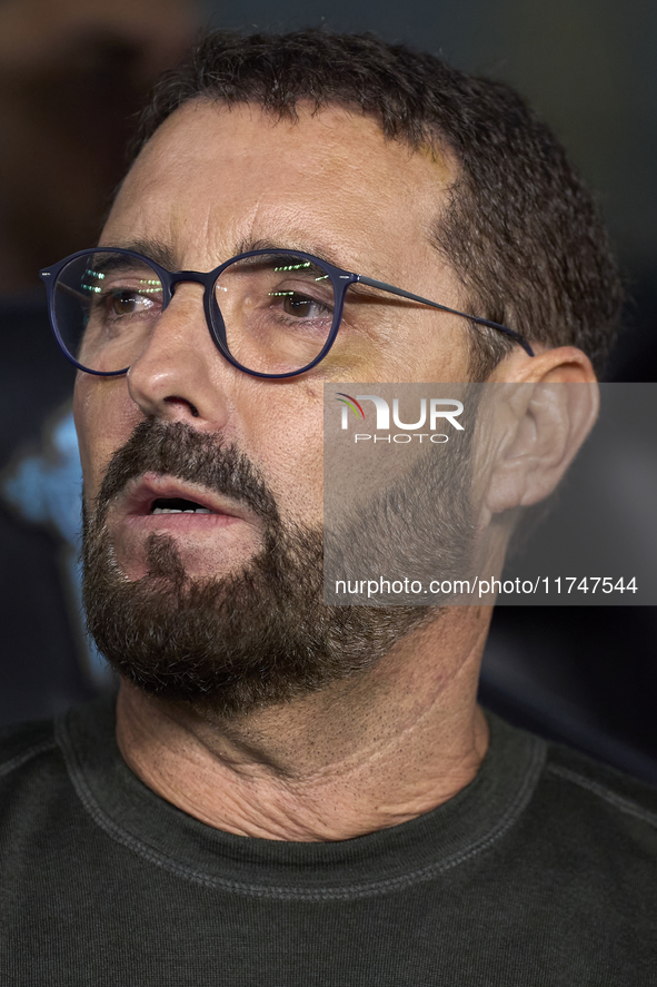 Pepe Bordalas, Head Coach of Getafe CF, looks on before the La Liga EA Sports match between RC Celta de Vigo and Getafe CF at Estadio Abanca...