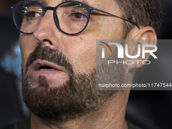 Pepe Bordalas, Head Coach of Getafe CF, looks on before the La Liga EA Sports match between RC Celta de Vigo and Getafe CF at Estadio Abanca...