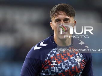 Franco Cervi of RC Celta de Vigo looks on during the warm-up prior to the La Liga EA Sports match between RC Celta de Vigo and Getafe CF at...