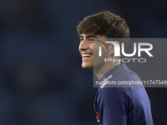 Javi Rodriguez of RC Celta de Vigo looks on during the warm-up prior to the La Liga EA Sports match between RC Celta de Vigo and Getafe CF a...