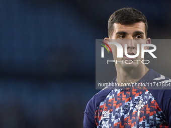 Carlos Dominguez of RC Celta de Vigo looks on during the warm-up prior to the La Liga EA Sports match between RC Celta de Vigo and Getafe CF...