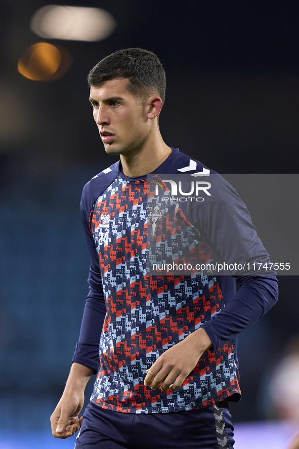 Carlos Dominguez of RC Celta de Vigo looks on during the warm-up prior to the La Liga EA Sports match between RC Celta de Vigo and Getafe CF...