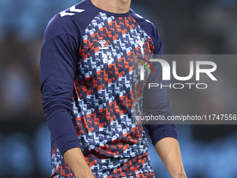 Tadeo Allende of RC Celta de Vigo looks on during the warm-up prior to the La Liga EA Sports match between RC Celta de Vigo and Getafe CF at...