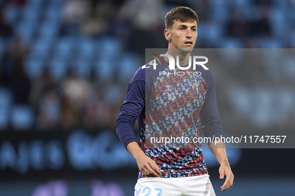 Tadeo Allende of RC Celta de Vigo looks on during the warm-up prior to the La Liga EA Sports match between RC Celta de Vigo and Getafe CF at...