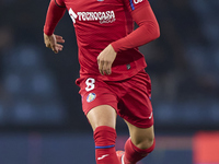 Mauro Arambarri of Getafe CF is in action during the La Liga EA Sports match between RC Celta de Vigo and Getafe CF at Estadio Abanca Balaid...