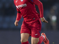 Mauro Arambarri of Getafe CF is in action during the La Liga EA Sports match between RC Celta de Vigo and Getafe CF at Estadio Abanca Balaid...