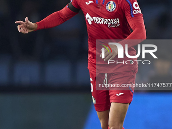 Luis Milla of Getafe CF is in action during the La Liga EA Sports match between RC Celta de Vigo and Getafe CF at Estadio Abanca Balaidos in...