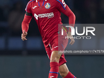 Luis Milla of Getafe CF is in action during the La Liga EA Sports match between RC Celta de Vigo and Getafe CF at Estadio Abanca Balaidos in...