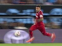 Carles Perez of Getafe CF is in action during the La Liga EA Sports match between RC Celta de Vigo and Getafe CF at Estadio Abanca Balaidos...