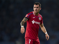 Alex Sola of Getafe CF looks on during the La Liga EA Sports match between RC Celta de Vigo and Getafe CF at Estadio Abanca Balaidos in Vigo...