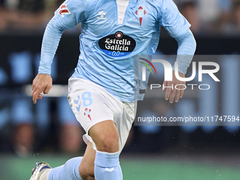 Fran Beltran of RC Celta de Vigo plays during the La Liga EA Sports match between RC Celta de Vigo and Getafe CF at Estadio Abanca Balaidos...