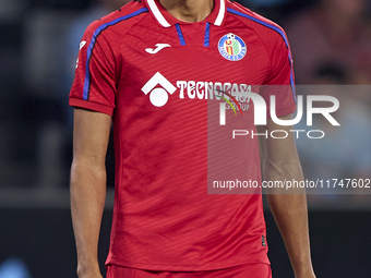 Alvaro Rodriguez of Getafe CF looks on during the La Liga EA Sports match between RC Celta de Vigo and Getafe CF at Estadio Abanca Balaidos...