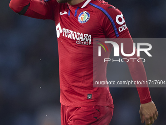 Mauro Arambarri of Getafe CF reacts during the La Liga EA Sports match between RC Celta de Vigo and Getafe CF at Estadio Abanca Balaidos in...