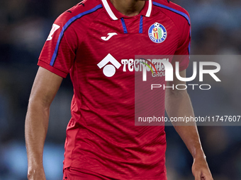 Alvaro Rodriguez of Getafe CF looks on during the La Liga EA Sports match between RC Celta de Vigo and Getafe CF at Estadio Abanca Balaidos...