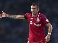 Alex Sola of Getafe CF reacts during the La Liga EA Sports match between RC Celta de Vigo and Getafe CF at Estadio Abanca Balaidos in Vigo,...